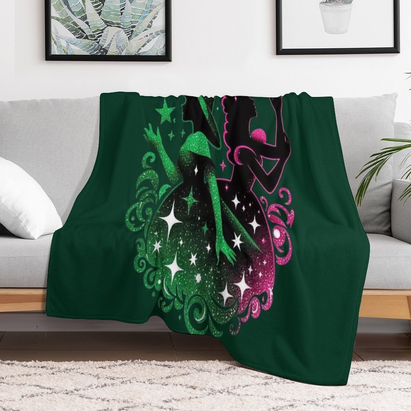 Elphaba & Glinda Wicked The Musical Defying Gravity Gift-ready Throw Blanket