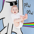 Unicorn Cat Rainbow Butt Laser Travel-friendly Throw Blanket