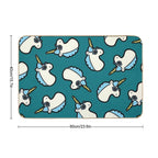 Unicorns Are Cool Pattern - Blue  Rapid-Drying Bath Mat