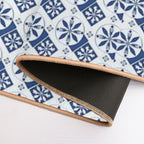 Blue Floral Portuguese Tile  Pet-Safe Bath Mat