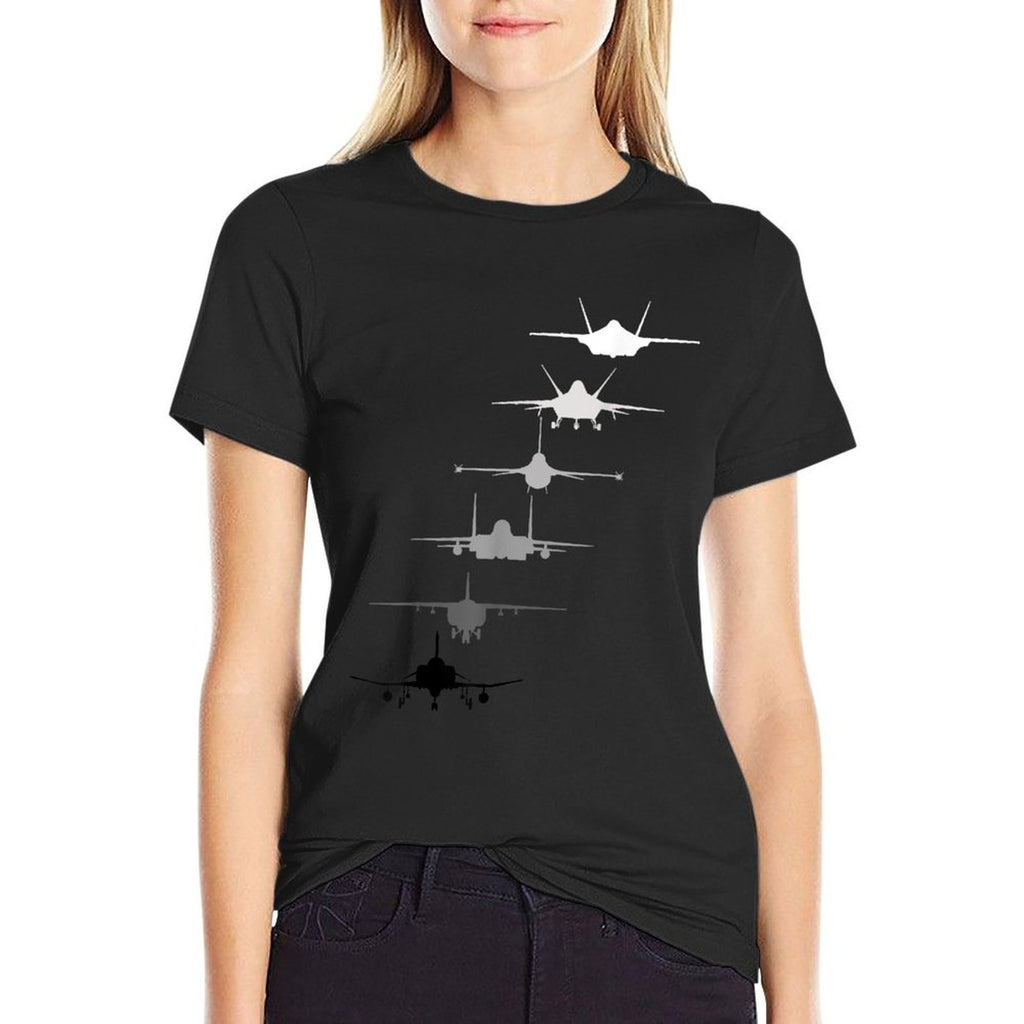 Air Force Fighter Jets F-4 F-111 F-15 F-16 F-22 F-35  Versatile T-Shirt