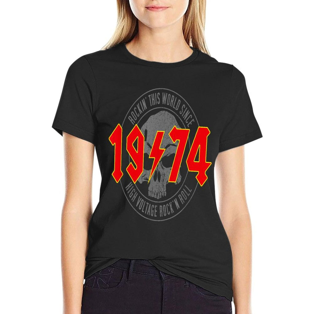 Rockin' Since 1974 Classic Rock 1974 Birthday  High-quality Stitching T-Shirt
