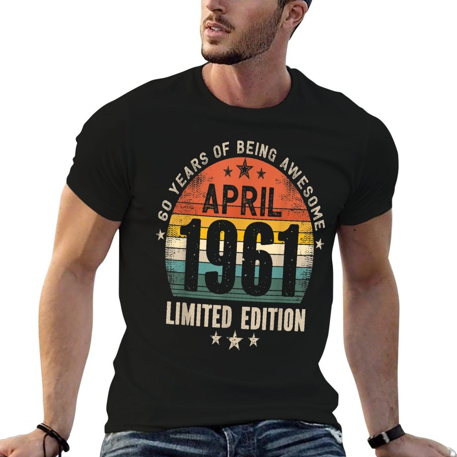 60 Years Old Made in April 1961 Vintage 60th Birthday  Durable T-Shirt