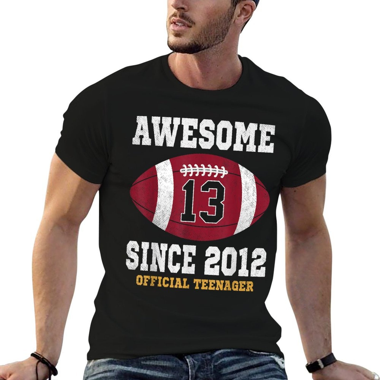 13th Birthday Football Player 13 Years Old Officialnager  Wrinkle-resistant T-Shirt