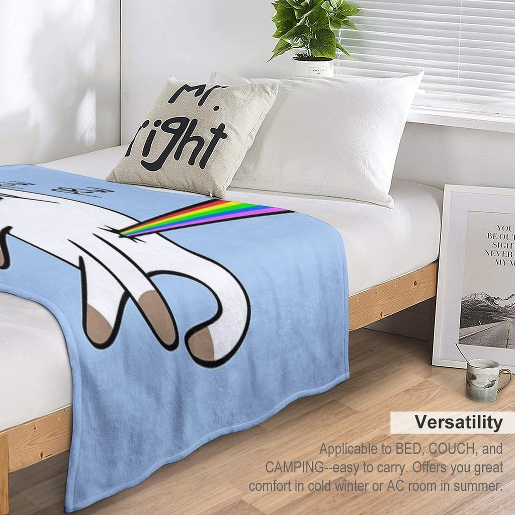 Unicorn Cat Rainbow Butt Laser Travel-friendly Throw Blanket