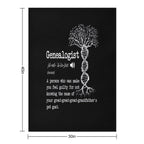 Funny Genealogist Definition Family Researcher History Tree Lineage Anti-pilling Throw Blanket