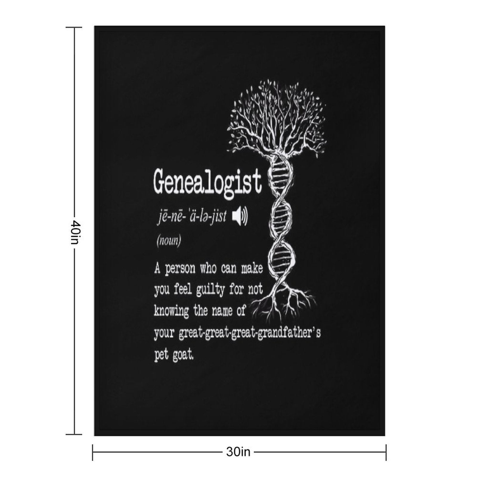 Funny Genealogist Definition Family Researcher History Tree Lineage Anti-pilling Throw Blanket