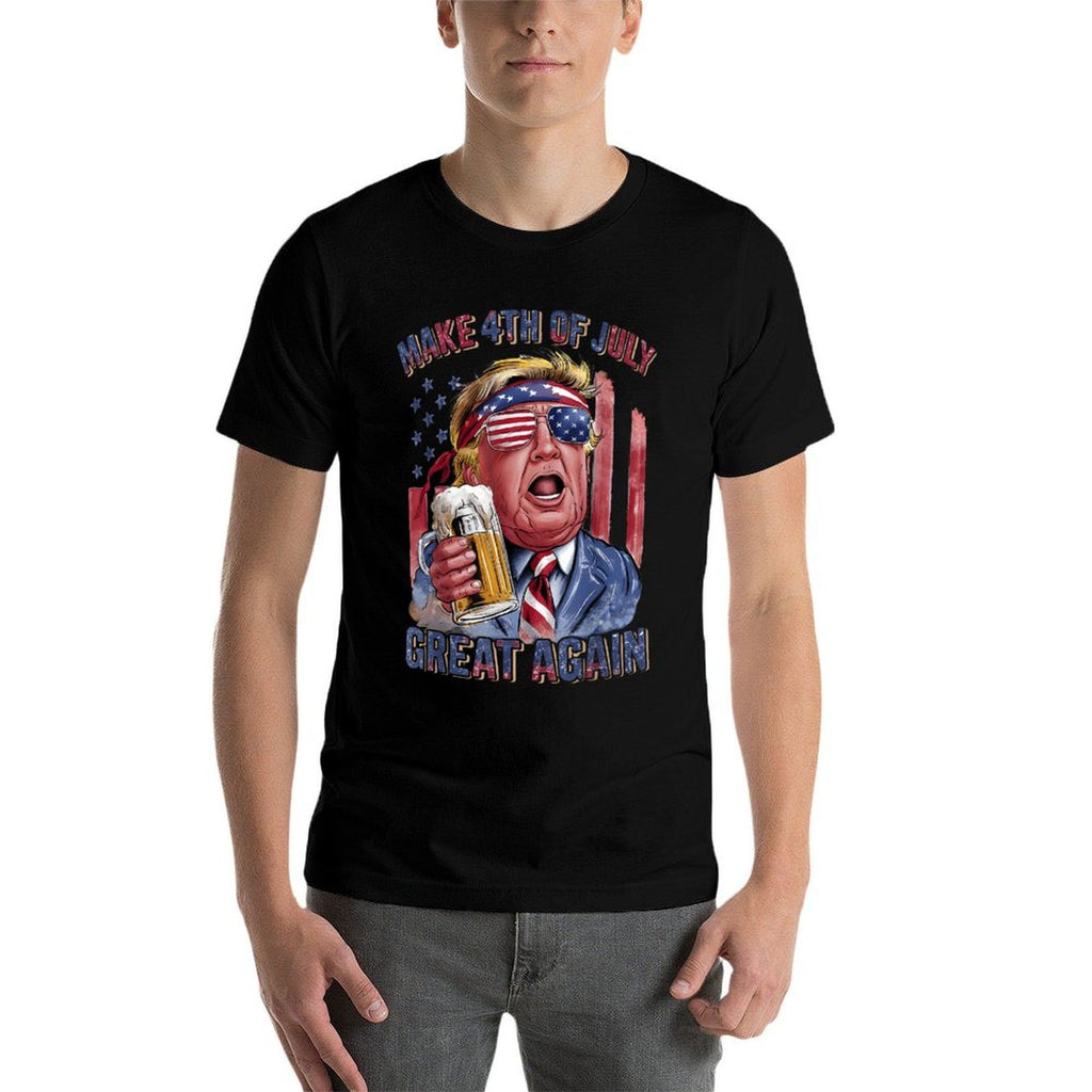 Make 4th of July Great Again Trump Beer Patriotic  Versatile T-Shirt