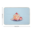 Strawberry Tea Cake With Blossoms  Dirt-Trapping Bath Mat