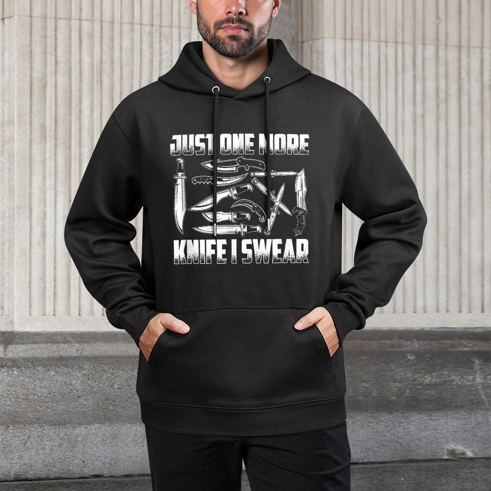 Just One More Knife - Knife Collector Durable Construction Hoodie