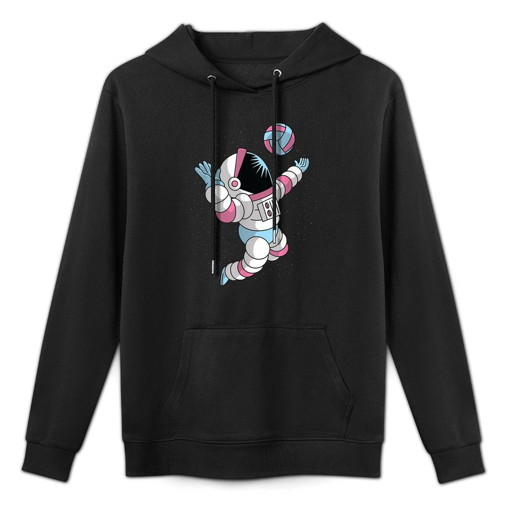 Astronaut Volleyball Player in Space Cool Science Sports Versatile Streetwear Hoodie