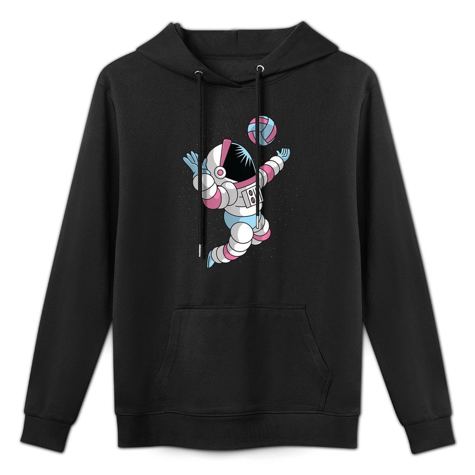 Astronaut Volleyball Player in Space Cool Science Sports Versatile Streetwear Hoodie