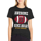 13th Birthday Football Player 13 Years Old Officialnager  Wrinkle-resistant T-Shirt