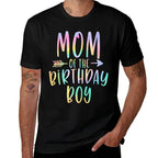 Mom of The Birthday Boy Tie Dye Colorful Bday  Graphic-printed T-Shirt