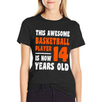 14 Year Old Happy 14th Birthday Basketball 14th Birthday  Summer-ready Fabric T-Shirt