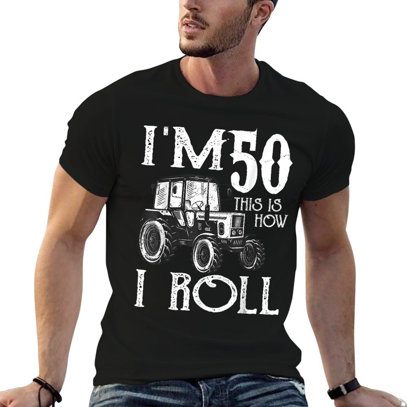 50th Birthday Tractor Farmer Rancher Funny 50 Years Old  Quick-drying T-Shirt