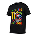 11 Years Of Being Awesome Birthday Dabbing Autism Puzzle  Stretchy T-Shirt