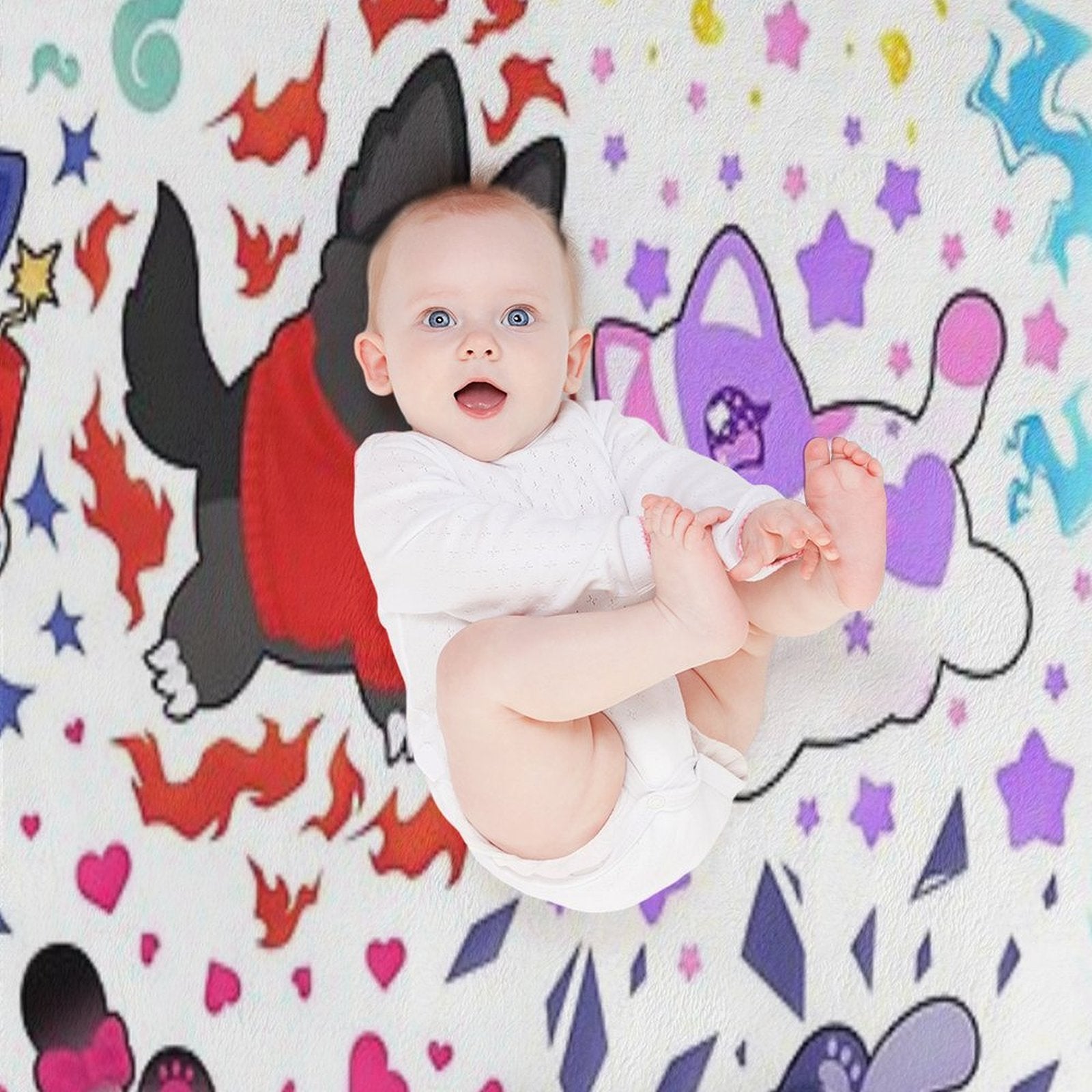 Aphmau And Friends Love Heart Meemeow Cat Pattern Comfort Throw Blanket