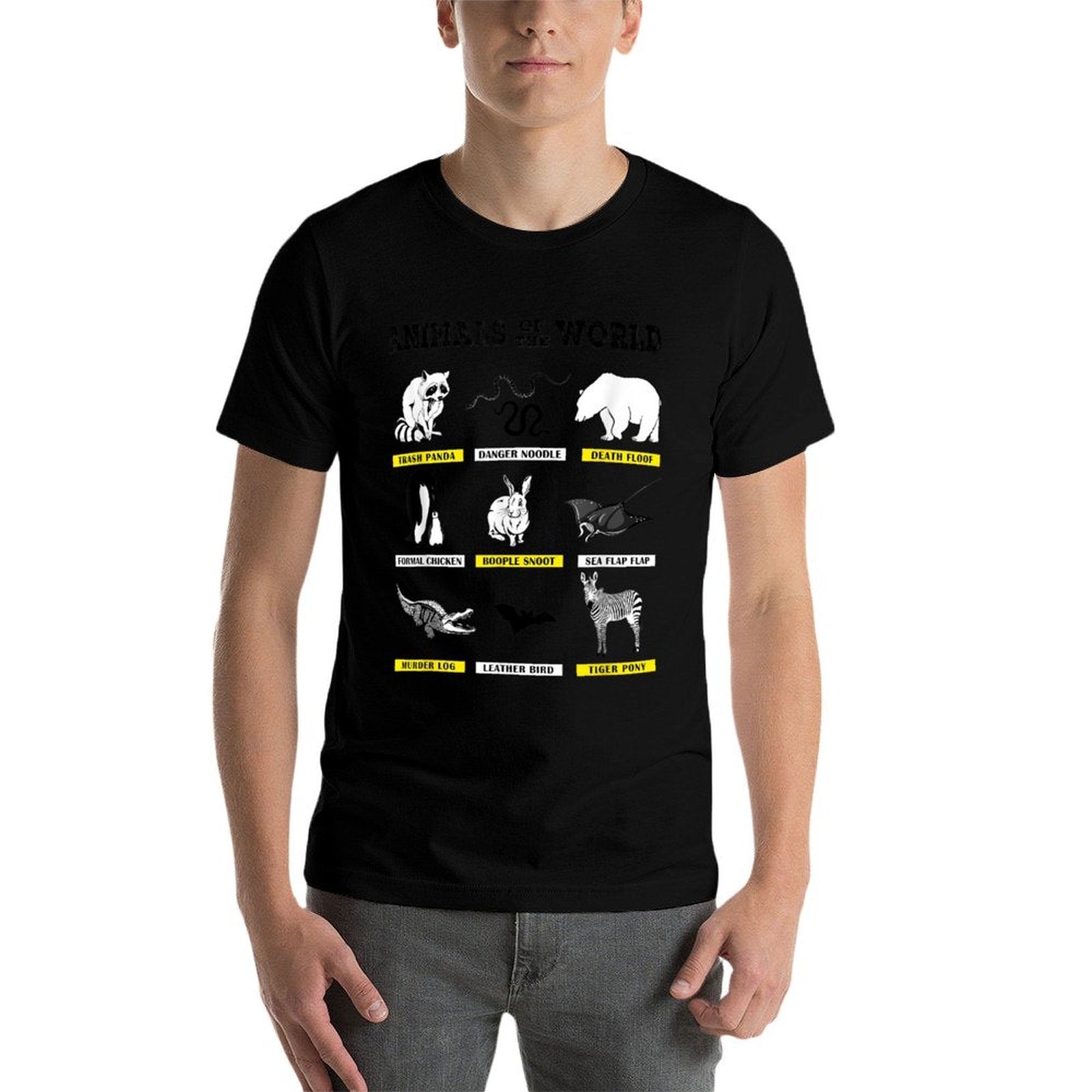 Animals Of The World Funny Animal Real Names  Rolled Sleeves T-Shirt