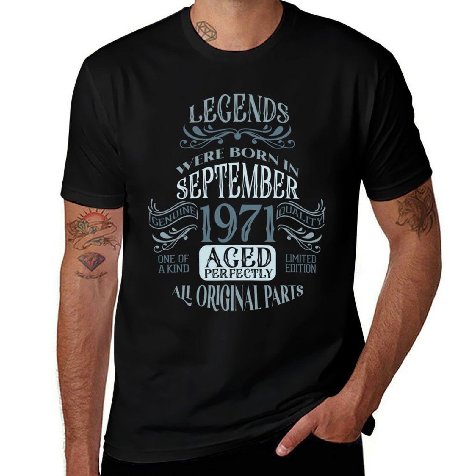 50Th Birthday Tshirts For Legends Born In September 1971  Easy-care T-Shirt