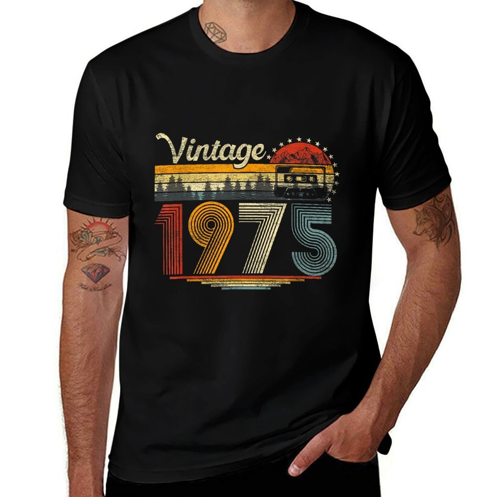 50 Years Old Gifts Vintage 1975 Cassette Tape 50th Birthday  Affordable Price T-Shirt