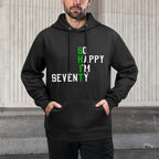 So Happy I'm Seventy Gag 70 Year Old Funny 70th Birthday Durable Construction Hoodie