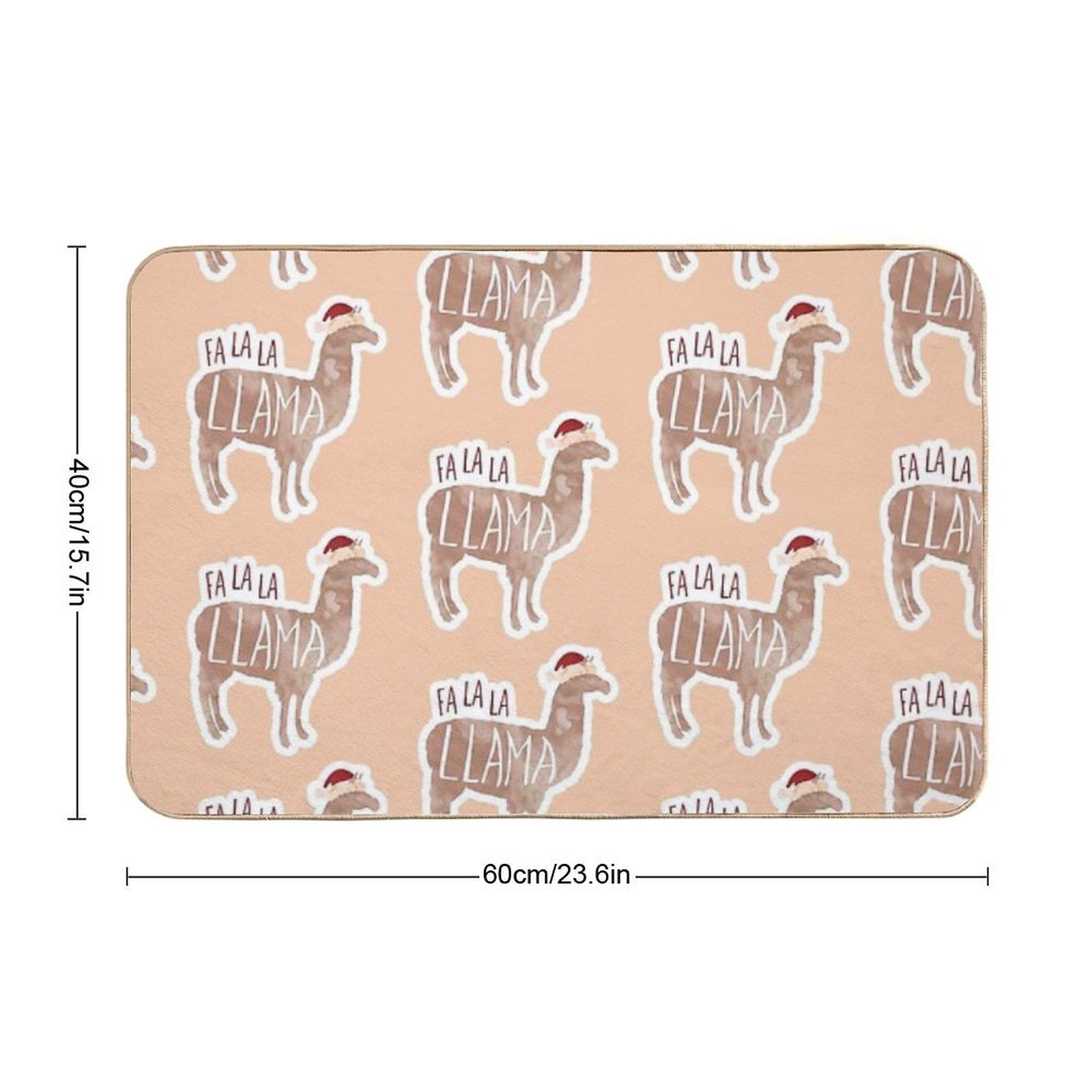 Fa La La Llama - Funny Llama Christmas Pun Sticker  Toxin-Free Bath Mat