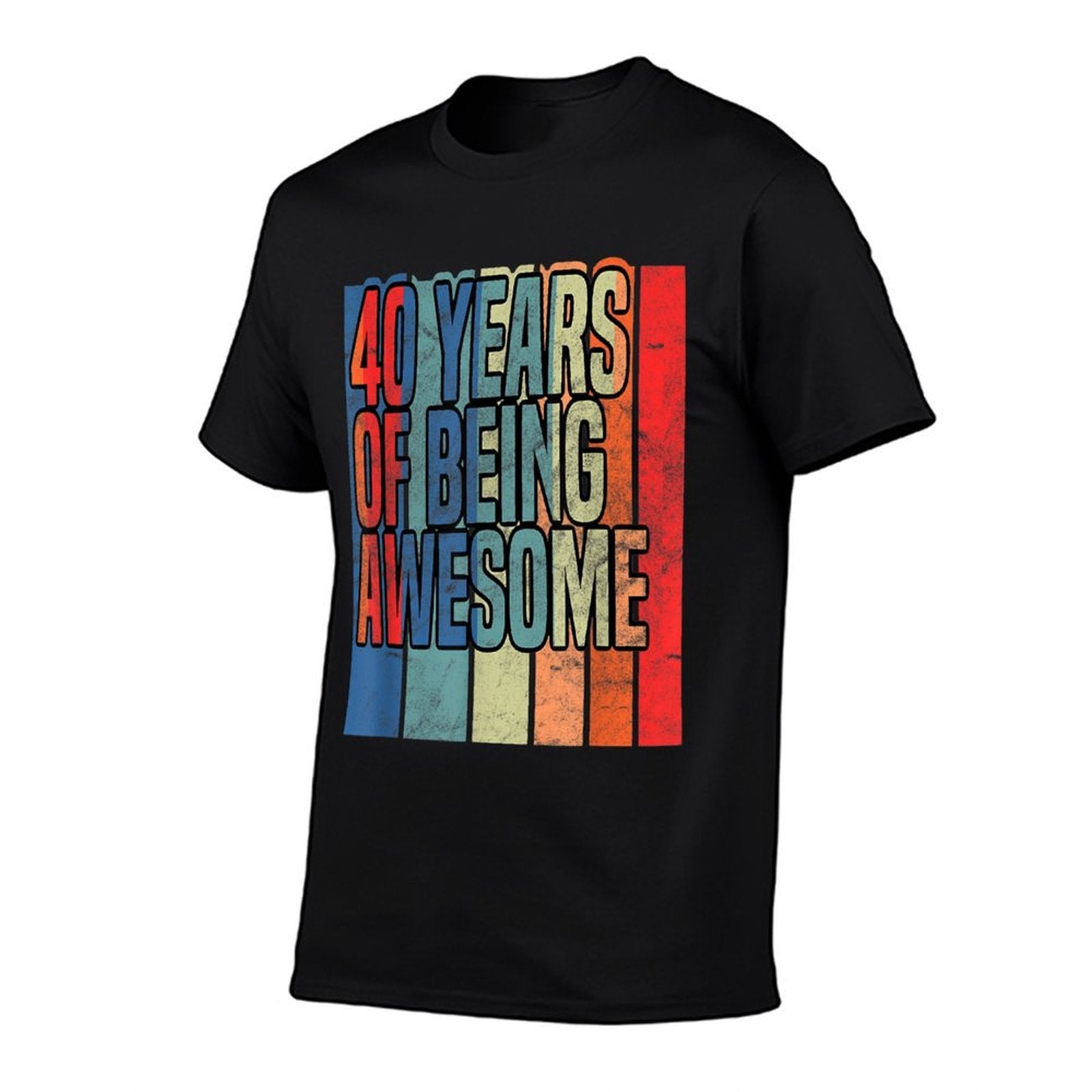 40th Birthday 40 Years of Being Awesome Funny Party  Fade-proof Color T-Shirt