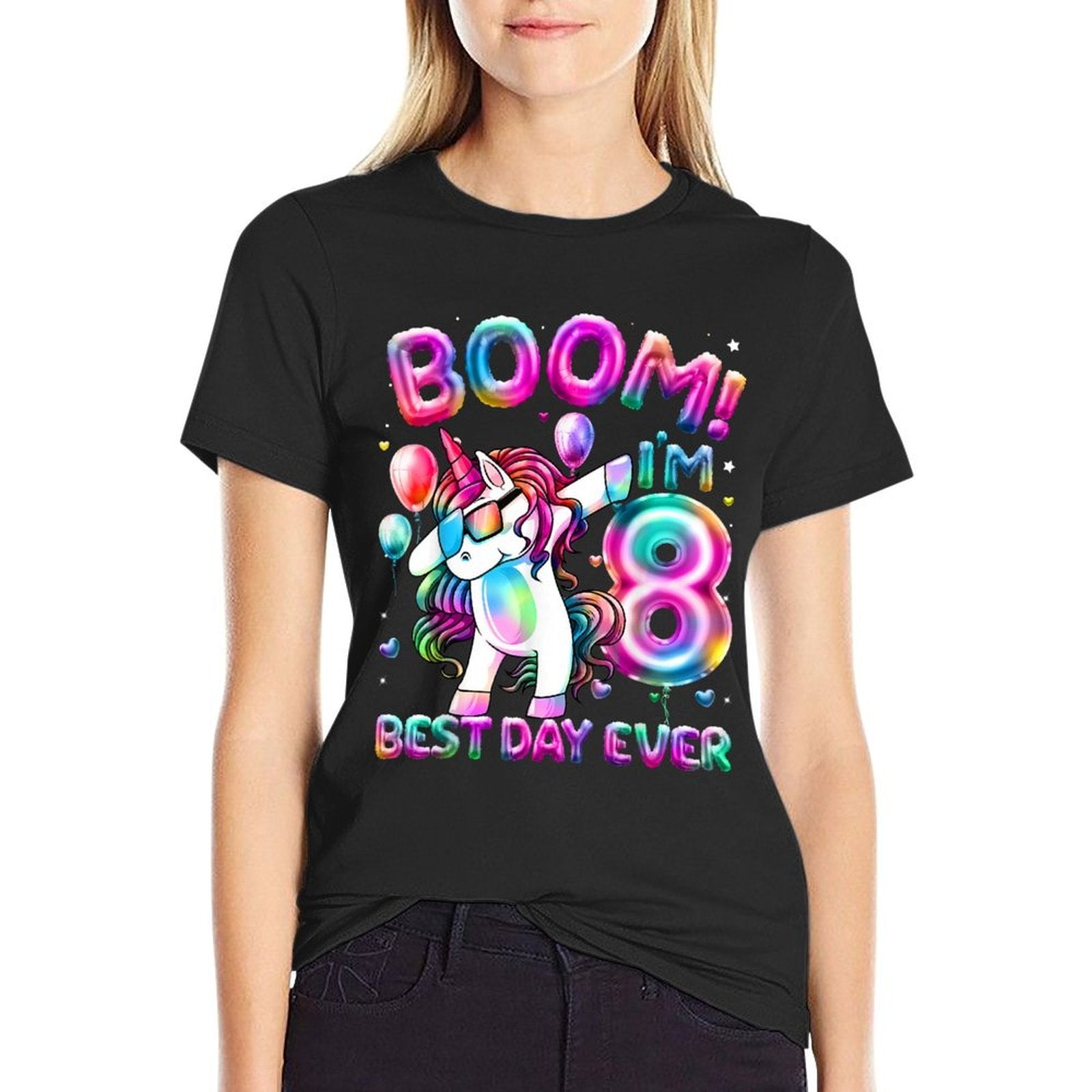 8 Years Old Dabbing Unicorn Gifts 8th Birthday Girl Party  Stretchy T-Shirt