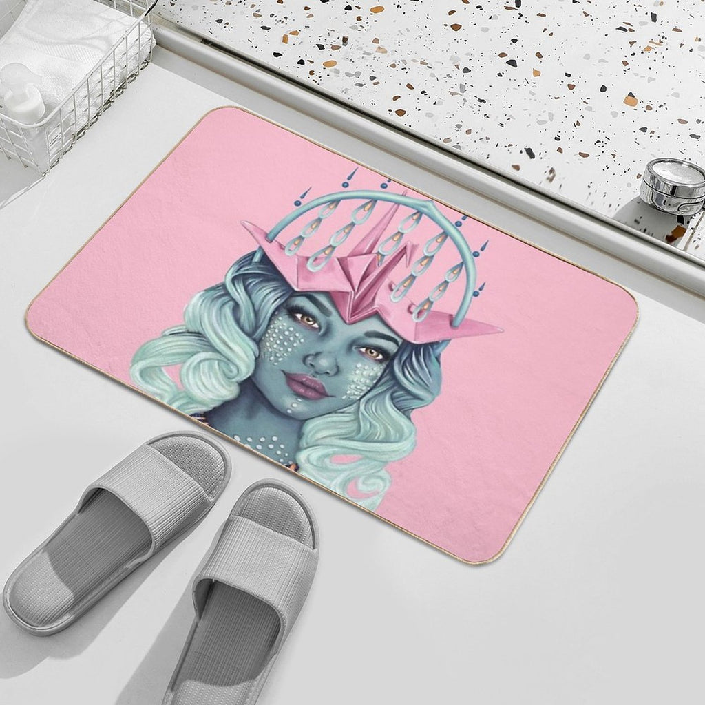 Tsuru Origami Girl  Multi-Purpose Bath Mat