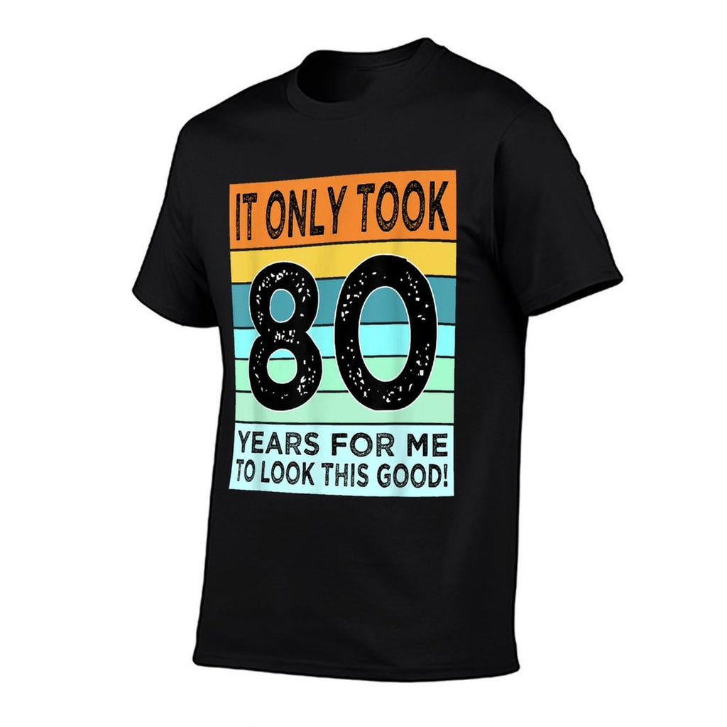 80th Birthday Tshirts For Men Women Turning 80 Years Old  Rolled Sleeves T-Shirt