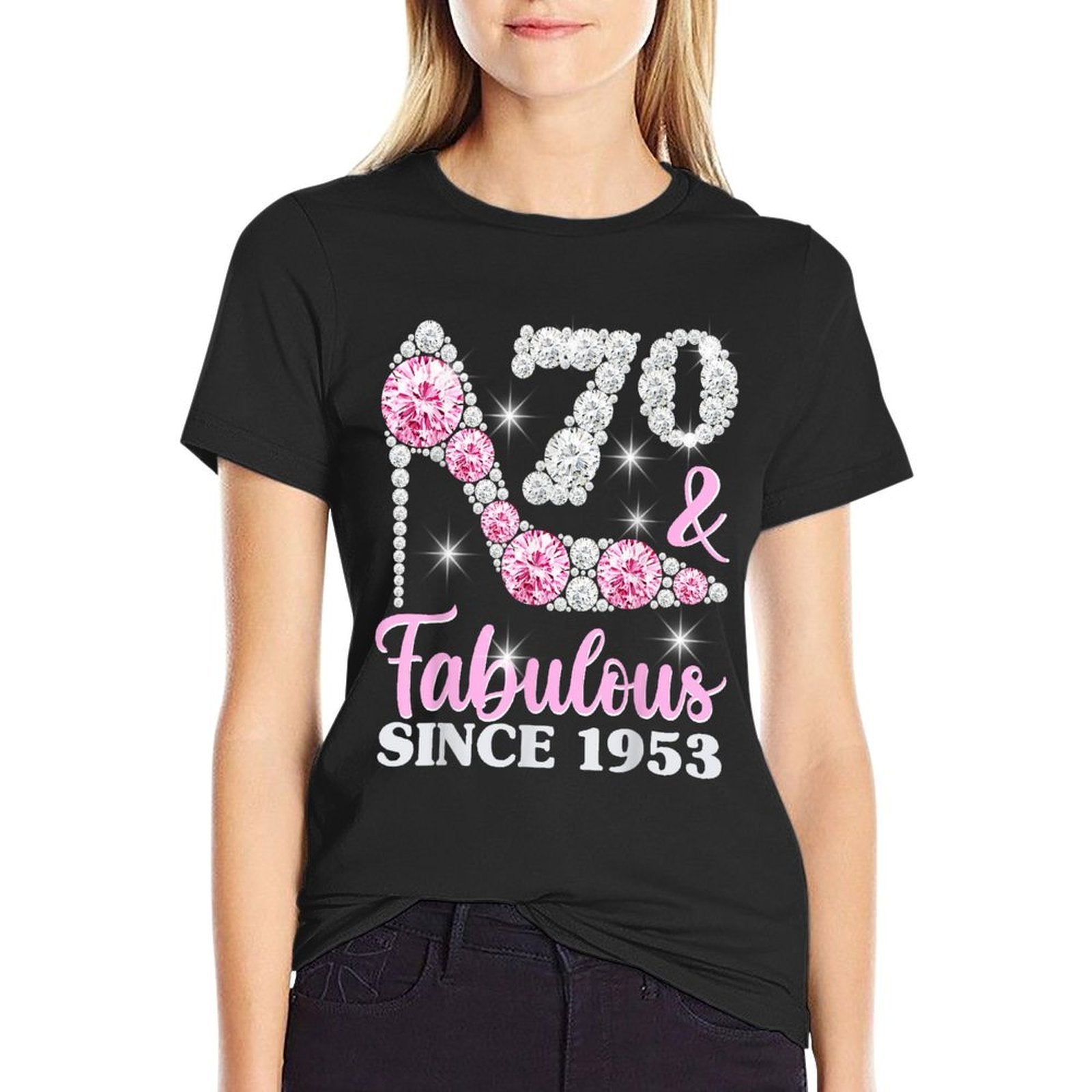 70th Birthdays For Women, 70 And Fabulous 1953 Heels  Summer-ready Fabric T-Shirt