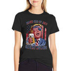 Make 4th of July Great Again Trump Beer Patriotic  Versatile T-Shirt