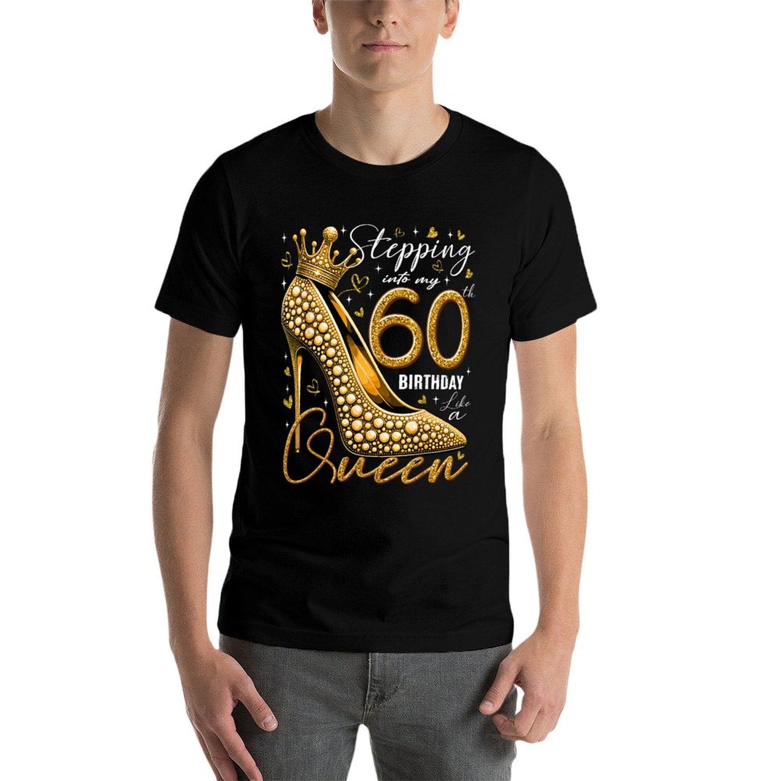 60 Year Old Gifts High Heels Stepping Into My 60th Birthday  Moisture-wicking T-Shirt