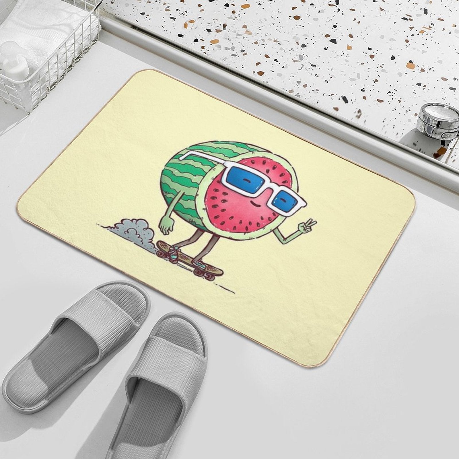 Watermelon Skater  Anti-Trip Bath Mat