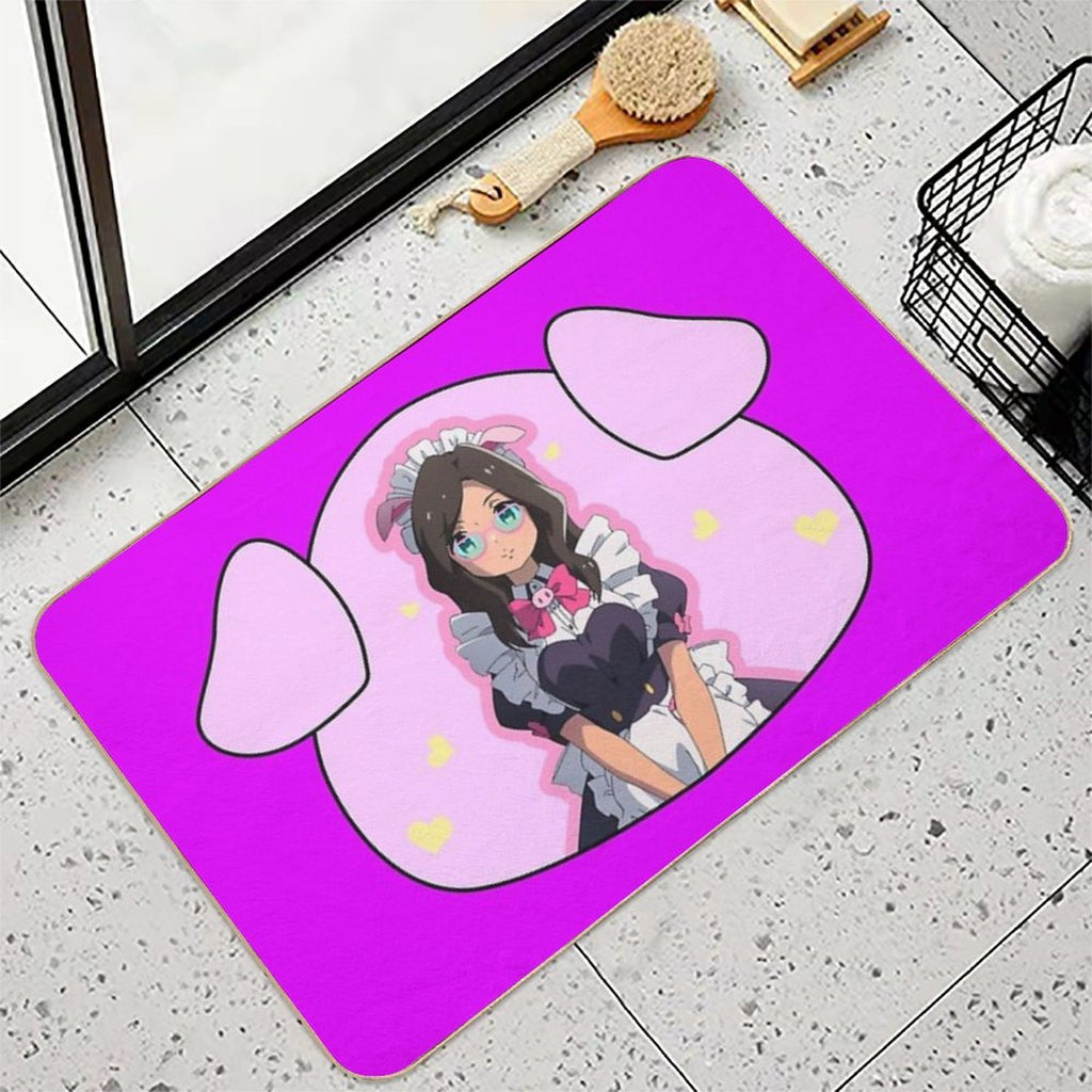 Waitress at The Oinky Doink Cafe  Repositionable Bath Mat