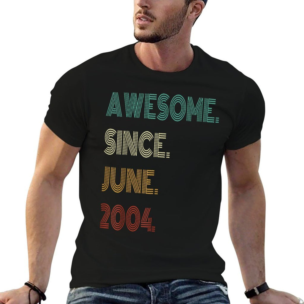 21 Years Old Awesome Since June 2004 21st Birthday  Stretchy T-Shirt