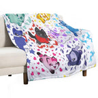 Aphmau And Friends Love Heart Meemeow Cat Pattern Comfort Throw Blanket