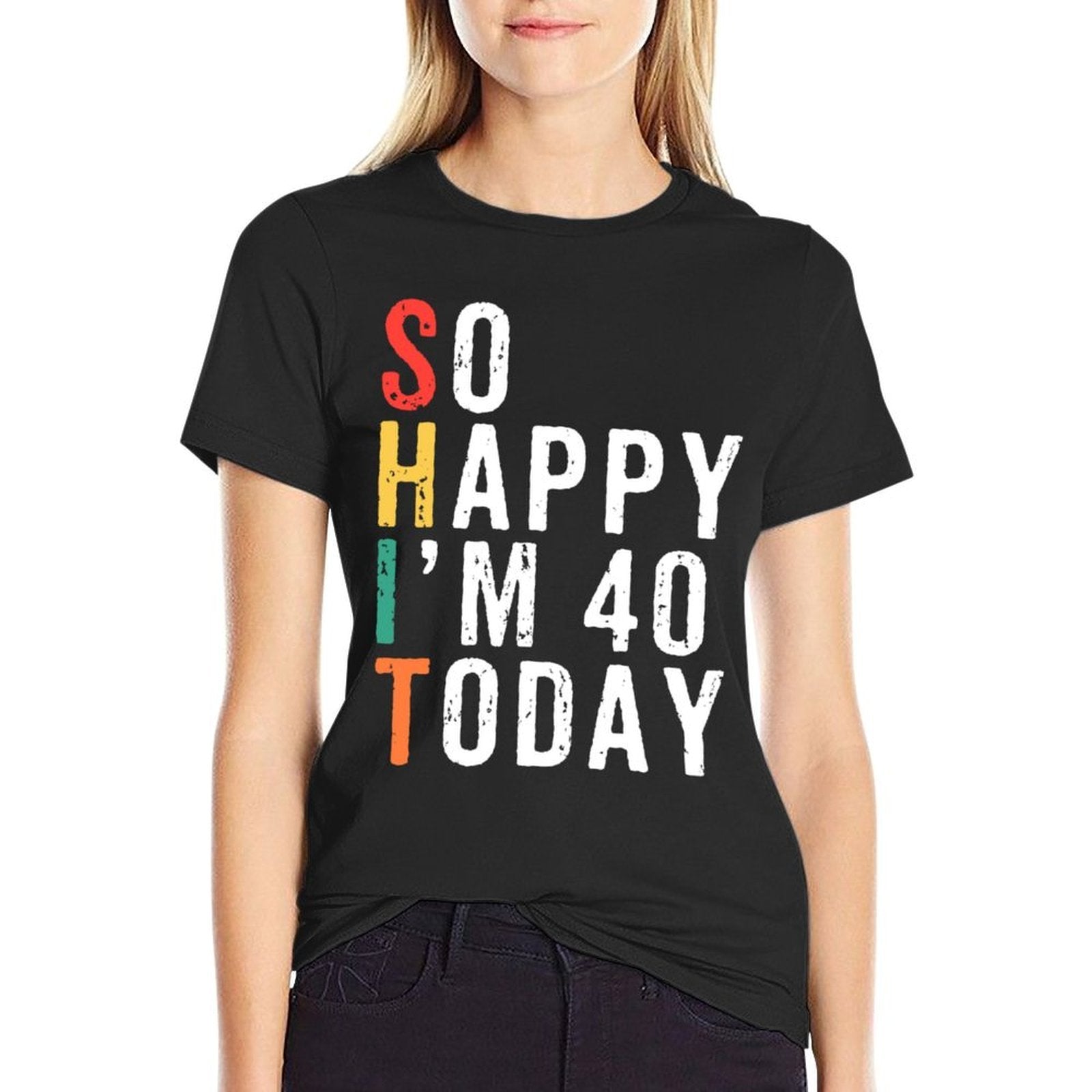 40th Birthdays For Her Gift  Heathered Texture T-Shirt