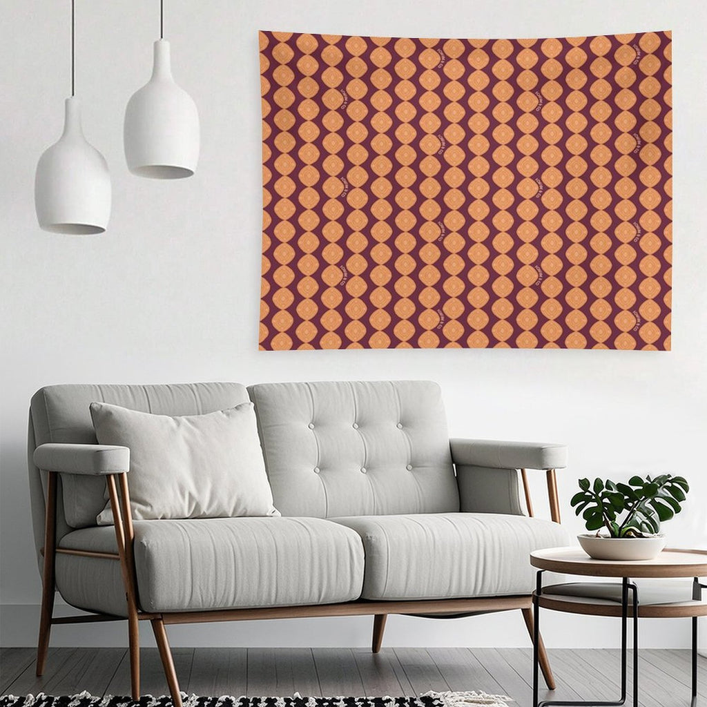 Atomic Blooms - Orange Maroon Tapestry