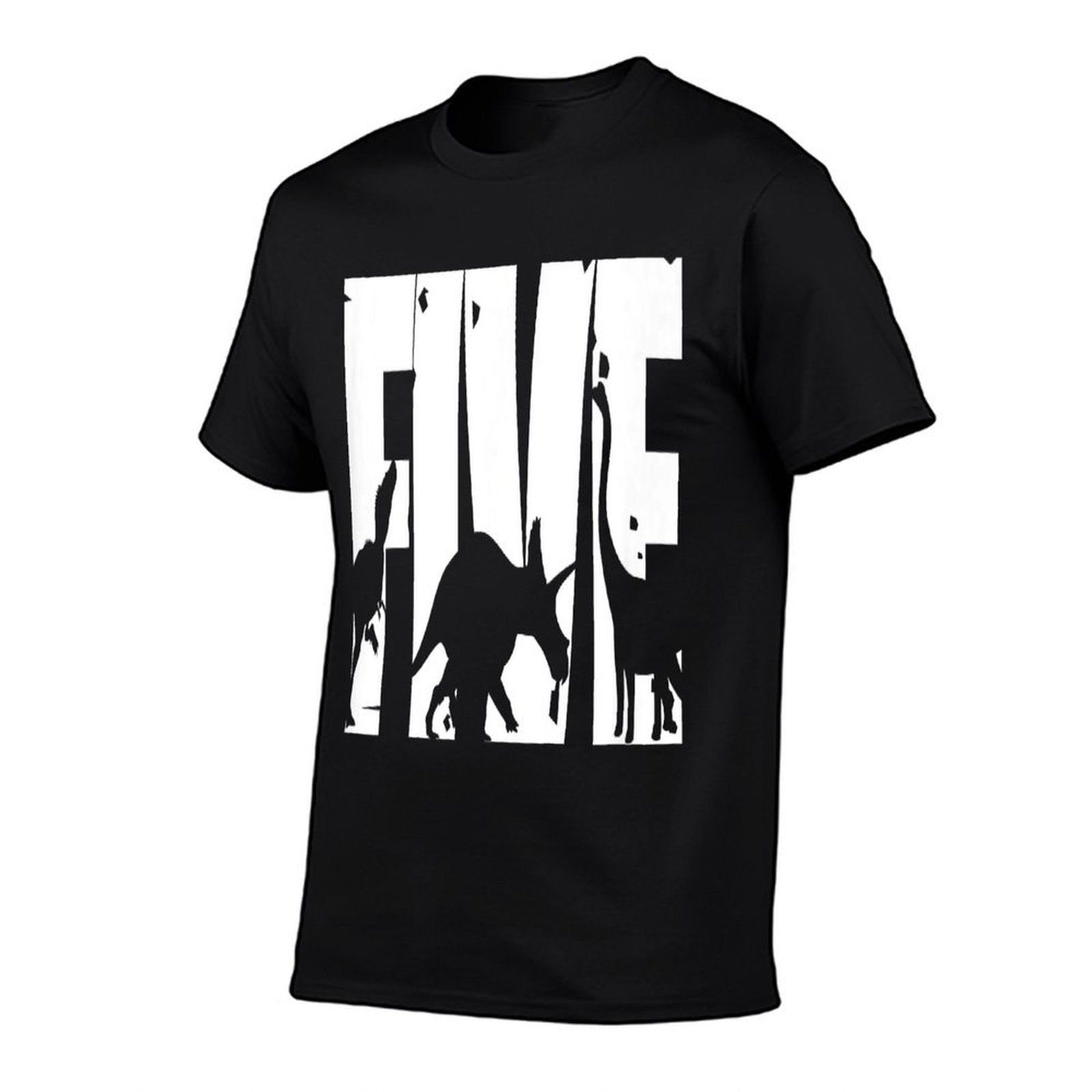 5 Years Old Birthday Boy Dinosaur T-Rex Gift, 5th BDay  Moisture-wicking T-Shirt