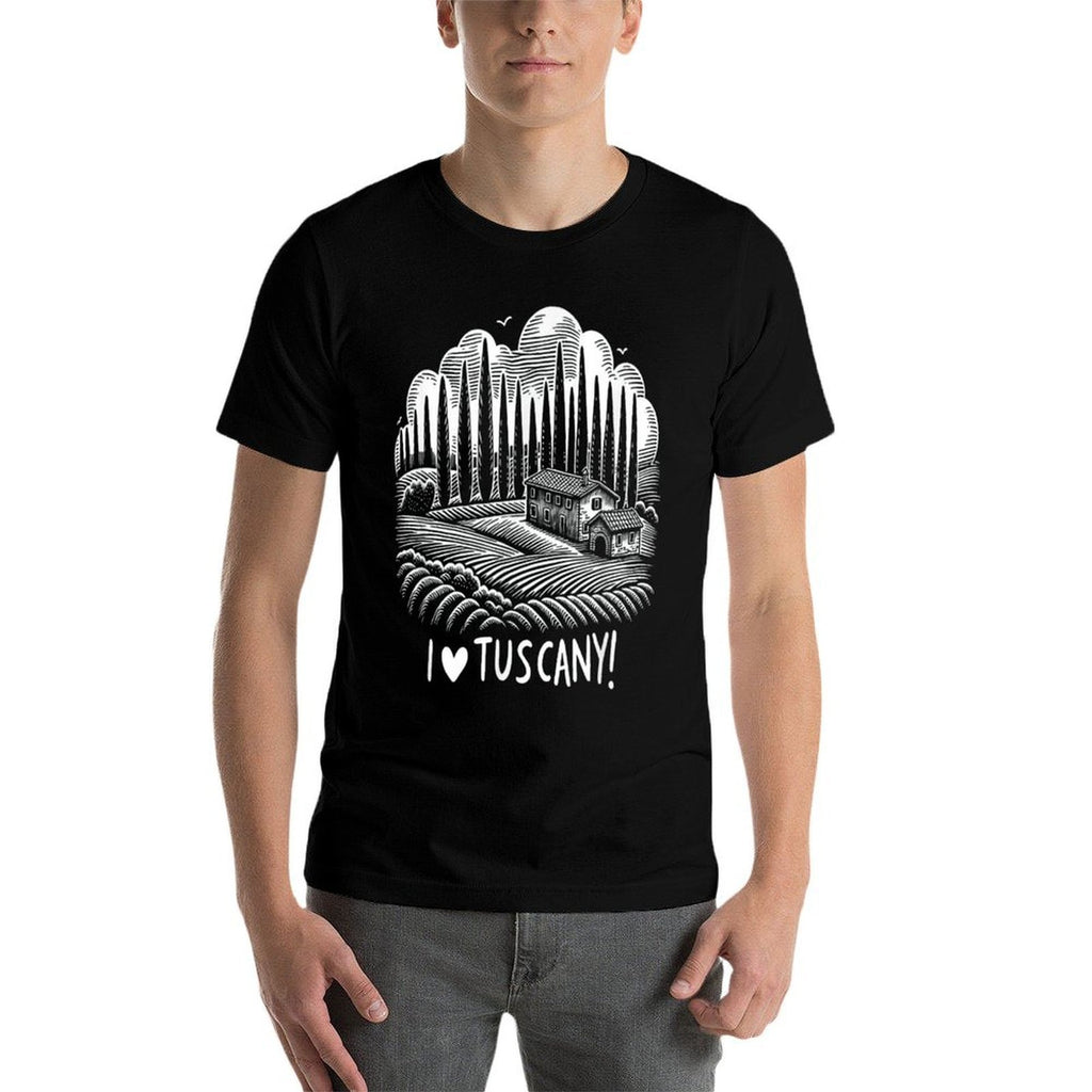 Retro I Love Tuscany Toscana Souvenir Vintage Landscape  Wrinkle-resistant T-Shirt