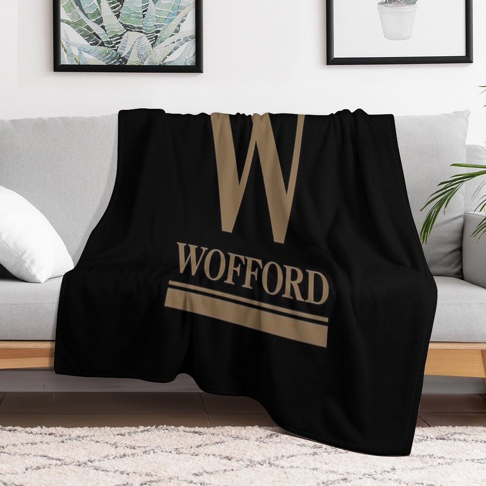 The Wofford Wordmark Iconic Premium Throw Blanket