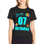 07th Birthday It's My 07th Birthday 07 Year Old Birthday  Heathered Texture T-Shirt