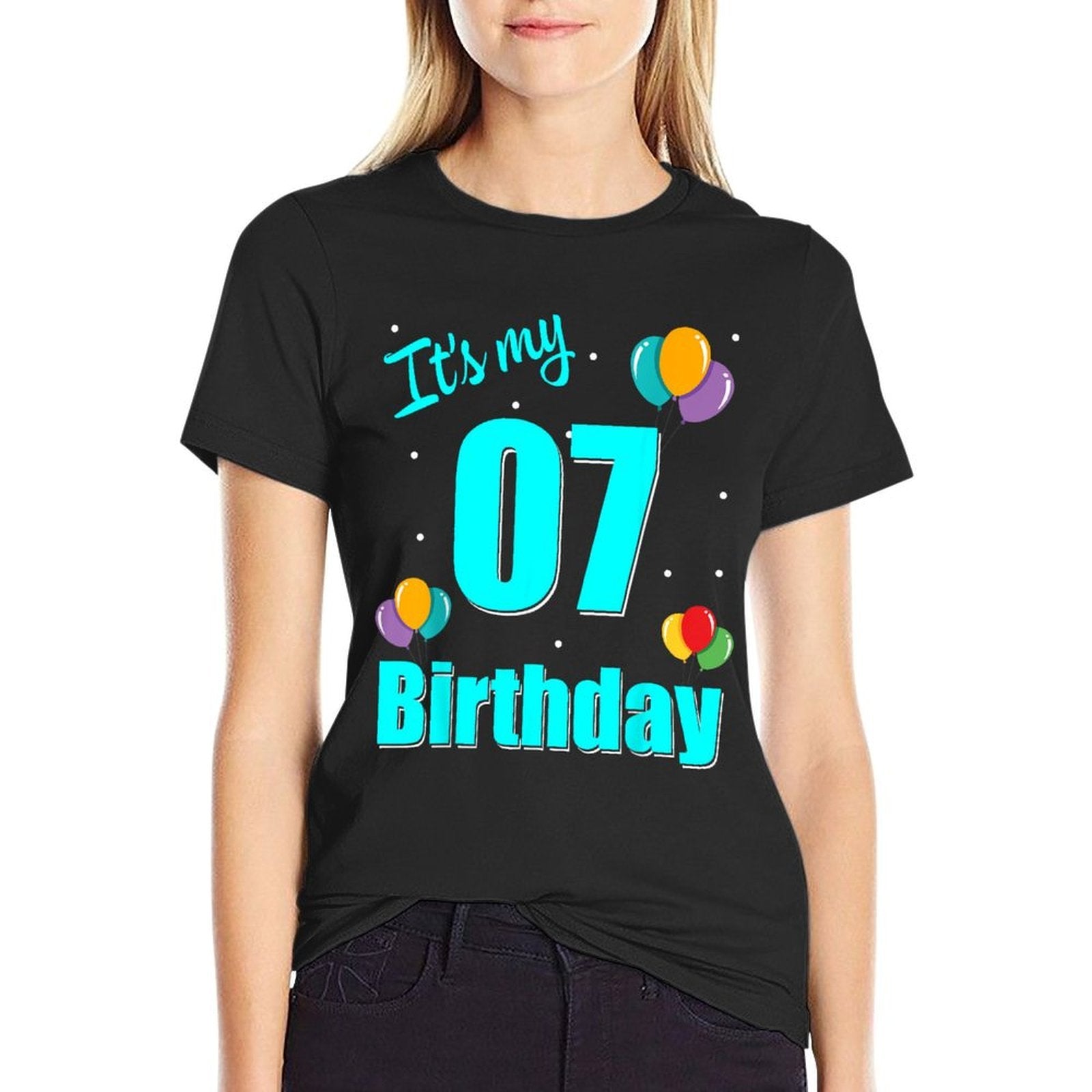 07th Birthday It's My 07th Birthday 07 Year Old Birthday  Heathered Texture T-Shirt