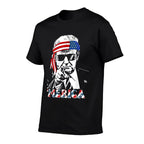 &#39;MERICA TRUMP Happy 4th Of July Trump American Flag  Eco-friendly Material T-Shirt
