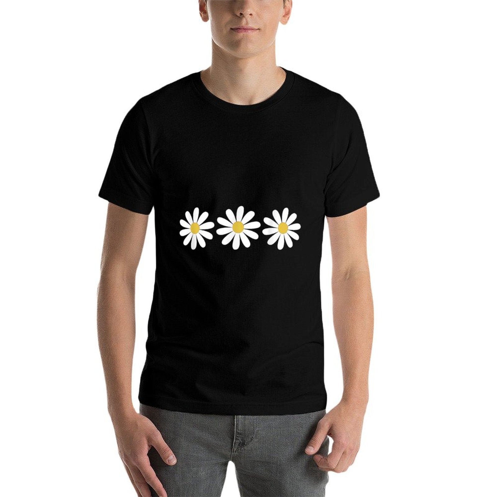 3 Simple But Pretty Daisy Flower  Heathered Texture T-Shirt