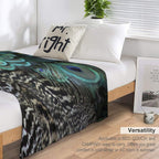Peacock Bird Feathers Plumage Texture 1 Plush Throw Blanket