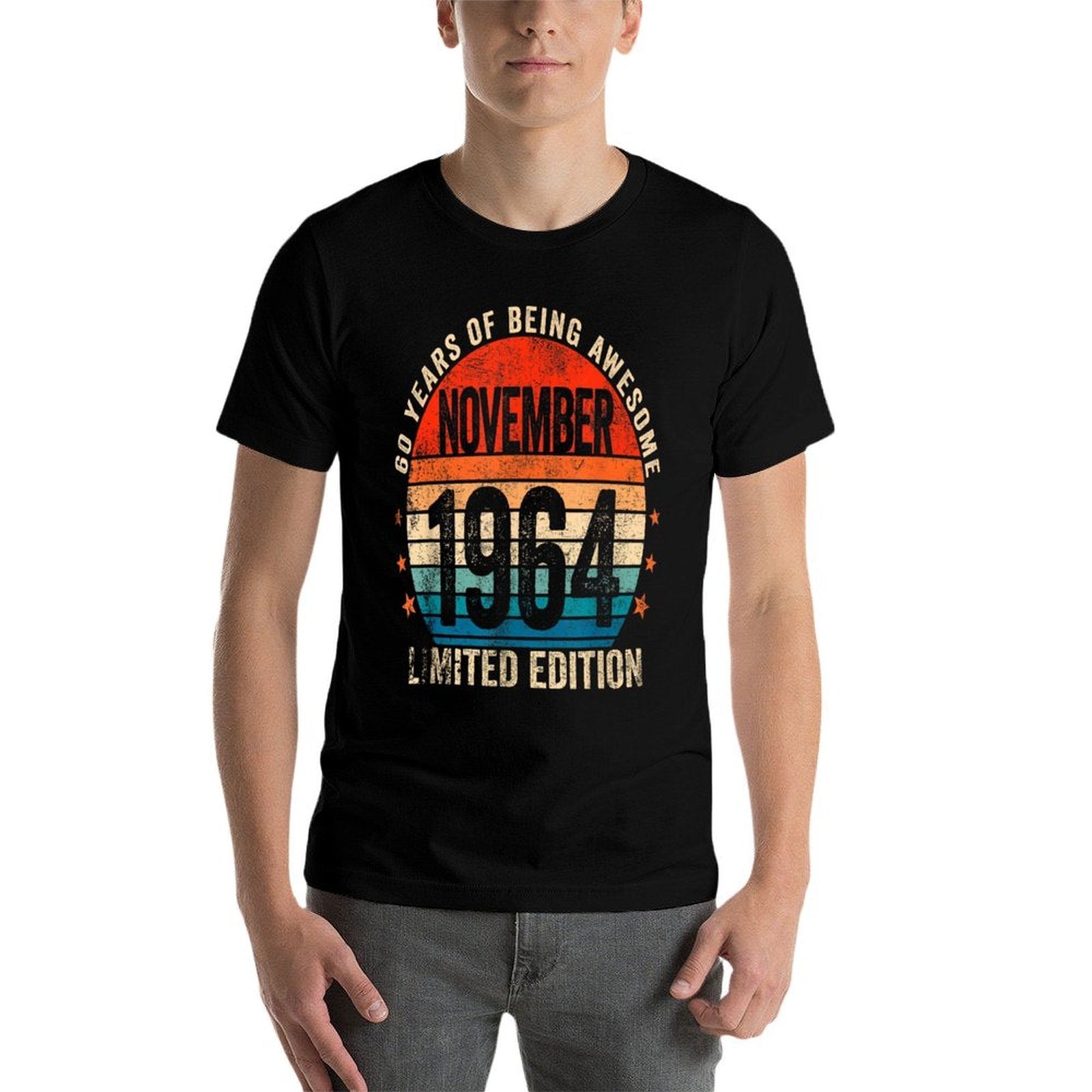 Awesome Since November 1964 60 Years Old 60th Birthday Men  Summer-ready Fabric T-Shirt