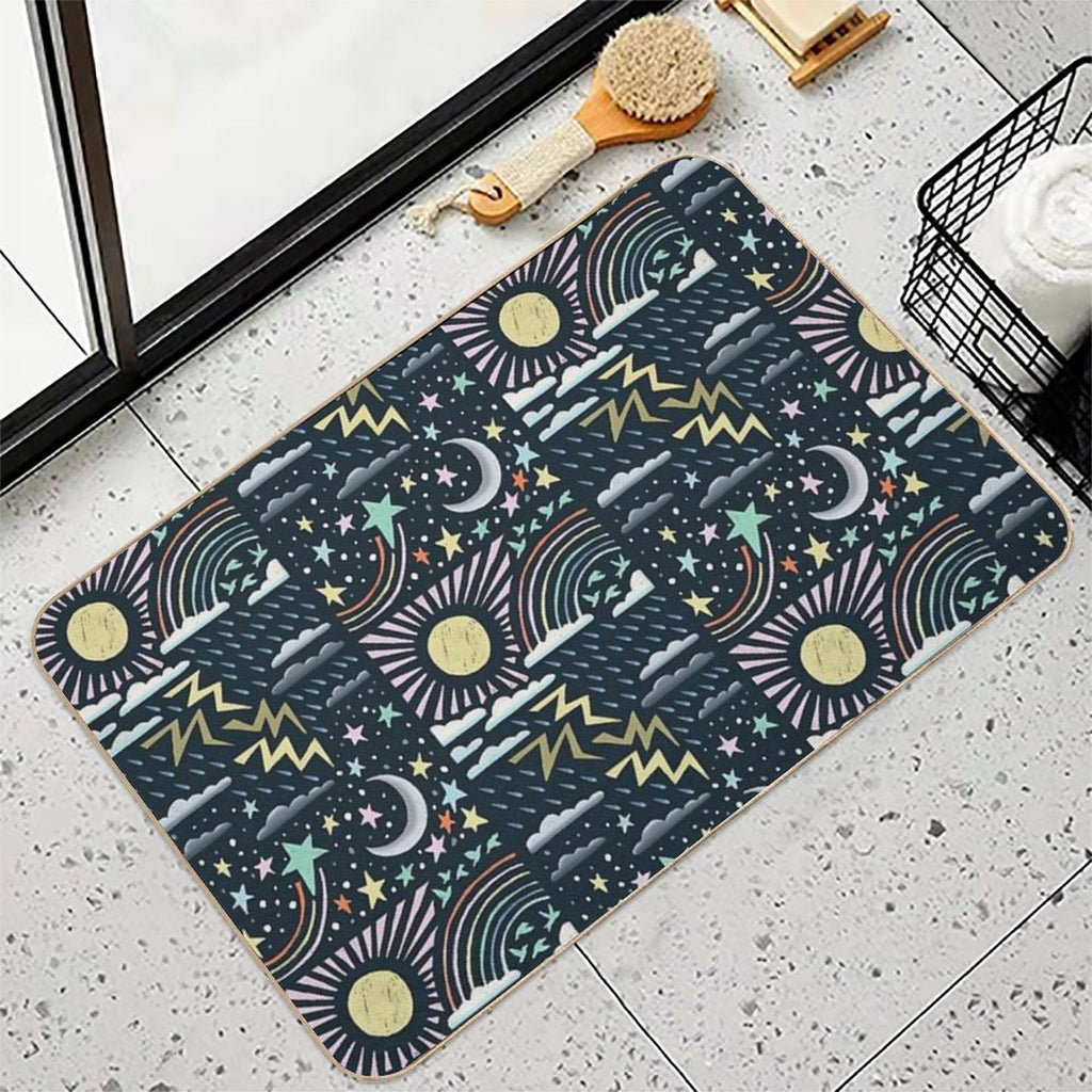 Sky Things  Fade-Resistant Bath Mat